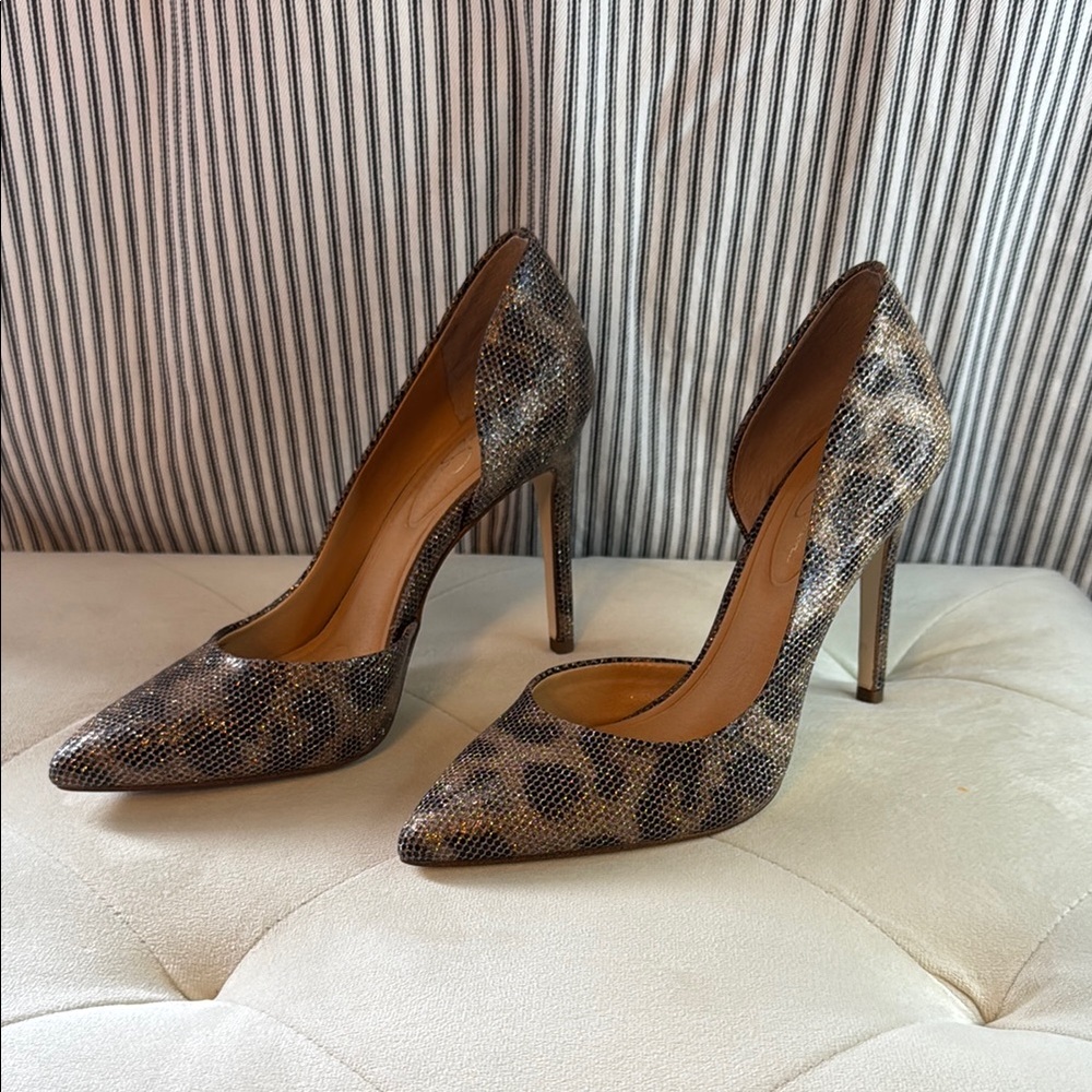 Jessica Simpson Brown Leopard Print Heels
